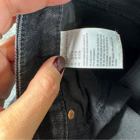 AE Men’s AirFlex 360 Patched Slim Jean Size 32x34 in Black Blaze - Picture 9 of 14